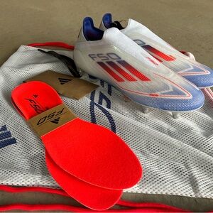 Adidas F50 Elite LL SG Laceless Soccer Cleats White IF1319 Mens 6.5 Womens 7.5